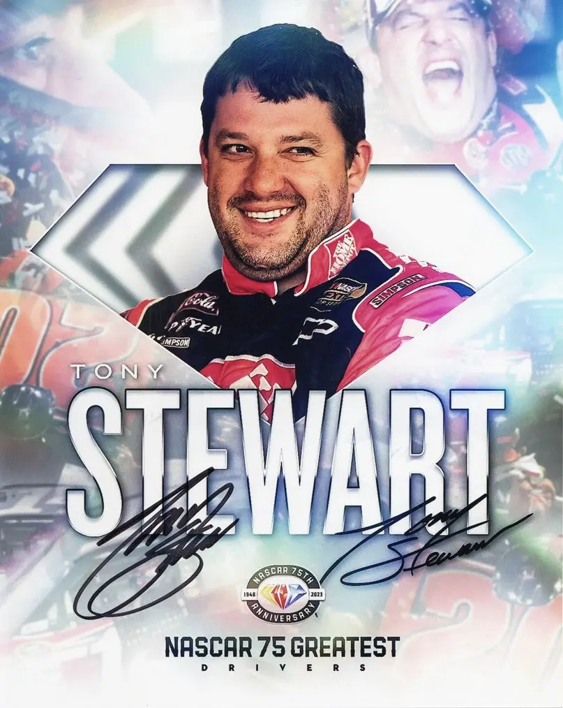 Autographed 2023 Tony Stewart #20 Home Depot Racing Nascar 75 Greatest Drivers (75Th Anniversary) Signed 8X10 Inch Picture Nascar Glossy Photo With Coa 1