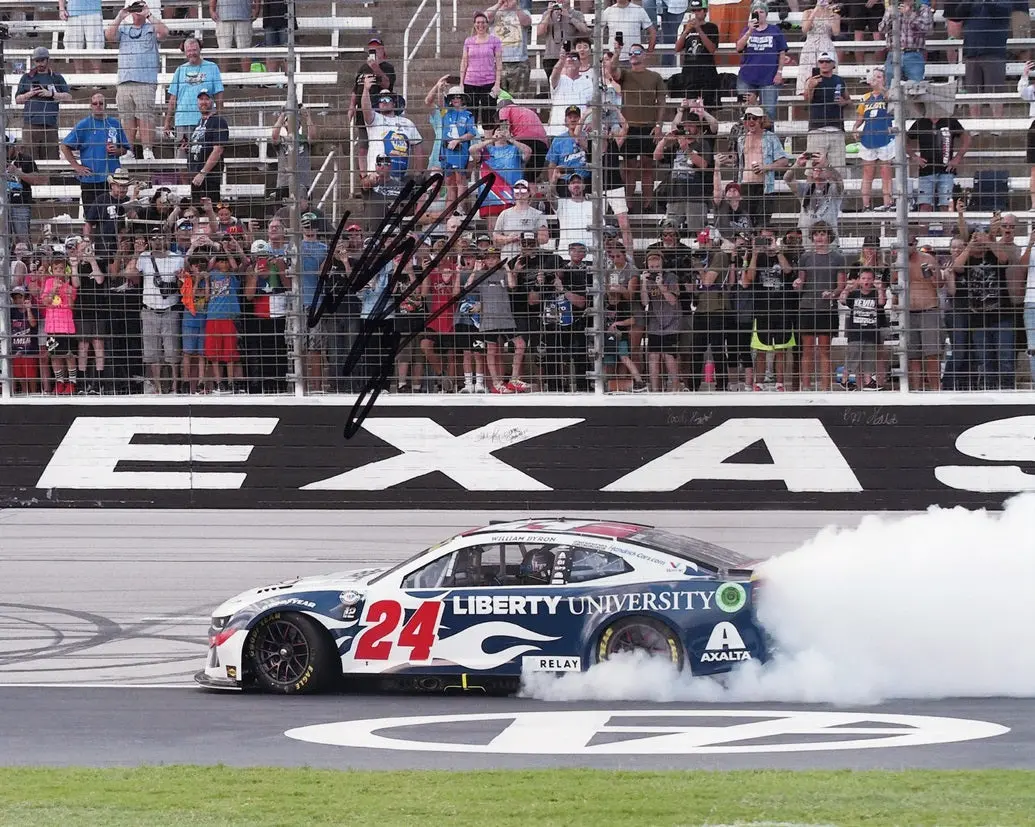 Autographed 2023 William Byron #24 Liberty University Texas Race Win (Victory Burnout) Signed 8X10 Inch Nascar Photo With Coa 1