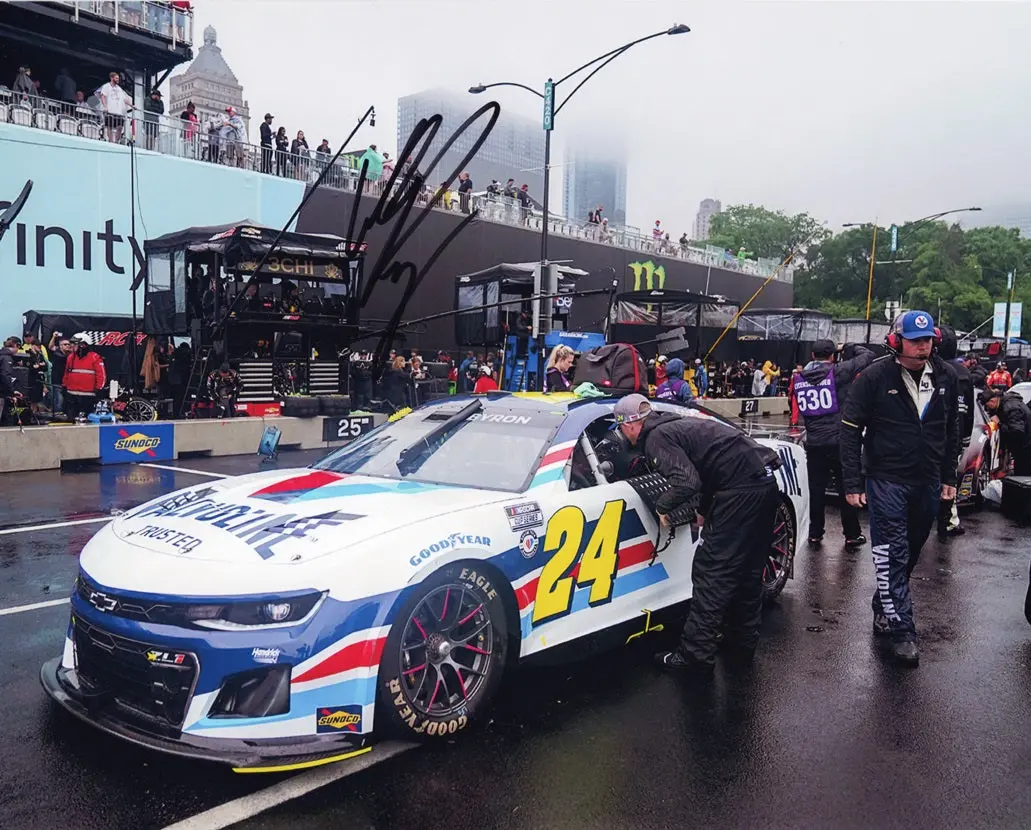 Autographed 2023 William Byron #24 Valvoline Chicago Street Race (Pit Road) Signed 8X10 Inch Nascar Photo With Coa 1