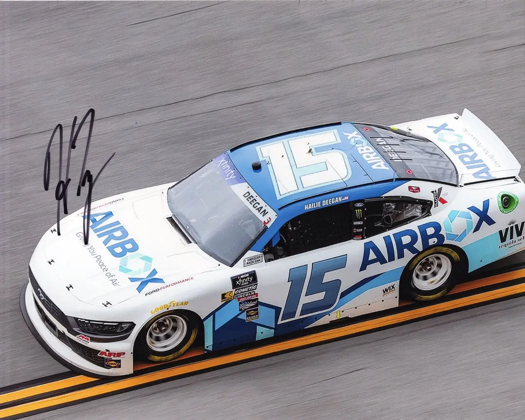 Autographed 2024 Hailie Deegan #15 Airbox Racing Daytona Speedway (Xfinity Series) Signed 8X10 Inch Picture Nascar Glossy Photo With Coa 1