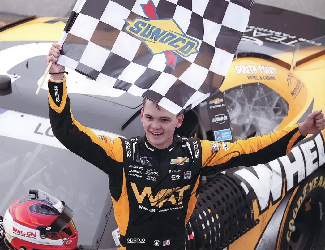 Autographed 2024 Jesse Love #2 Whelen Racing Talladega Xfinity Race Win (Checkered Flag) Rookie Signed 9X11 Inch Picture Nascar Glossy Photo With Coa 1