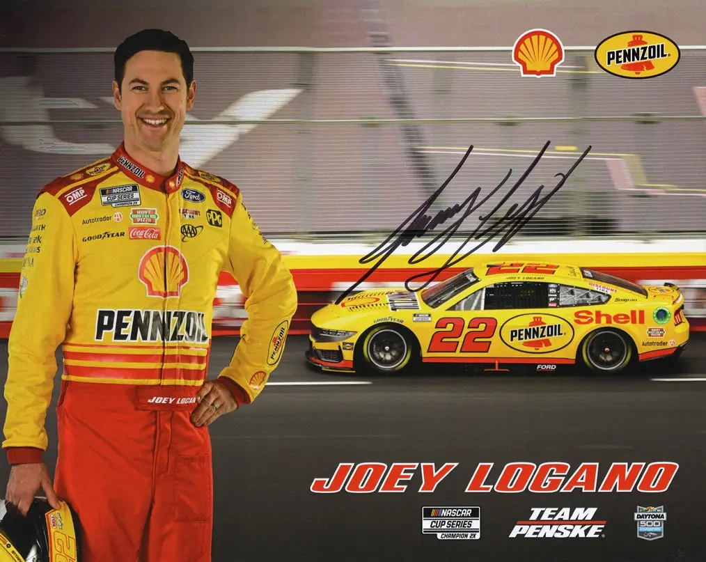 Autographed 2024 Joey Logano #22 Shell Pennzoil Racing Official Hero Card (Team Penske) Signed 8X10 Inch Nascar Photo With Coa 1