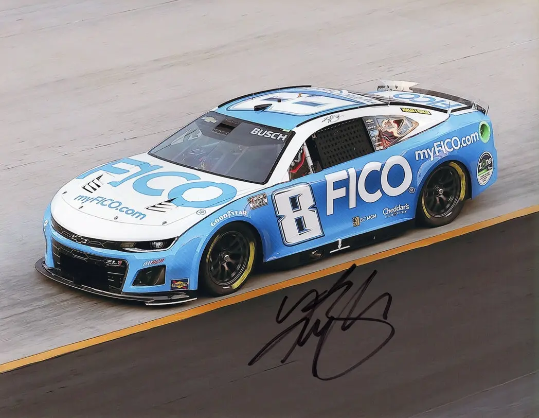 Autographed 2024 Kyle Busch #8 Fico Racing Bristol Motor Speedway (Food City 500) Rcr Team Signed 9X11 Inch Nascar Glossy Photo With Coa 1