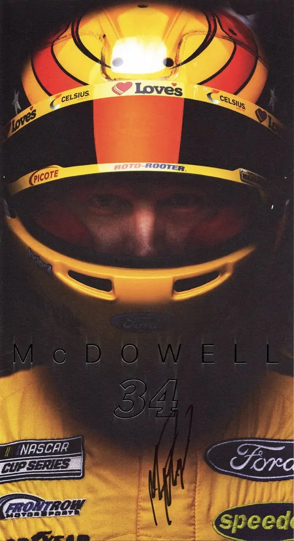 Autographed 2024 Michael Mcdowell #34 Loves Racing Official Hero Card (Front Row Motorsports) Signed Nascar Photo With Coa 1