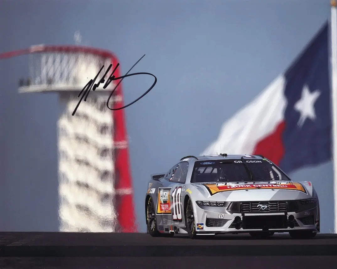 Autographed 2024 Noah Gragson #10 Circuit Of The Americas Cota Race (Texas Flag) Signed 8X10 Inch Picture Nascar Glossy Photo With Coa 1