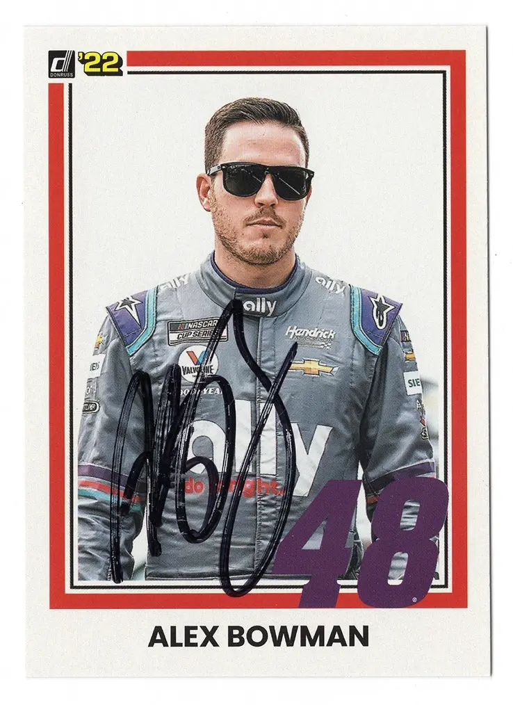 Autographed Alex Bowman 2022 Donruss Racing The Showman (#48 Ally Team) Hendrick Motorsports Signed Collectible Nascar Trading Card With Coa 1