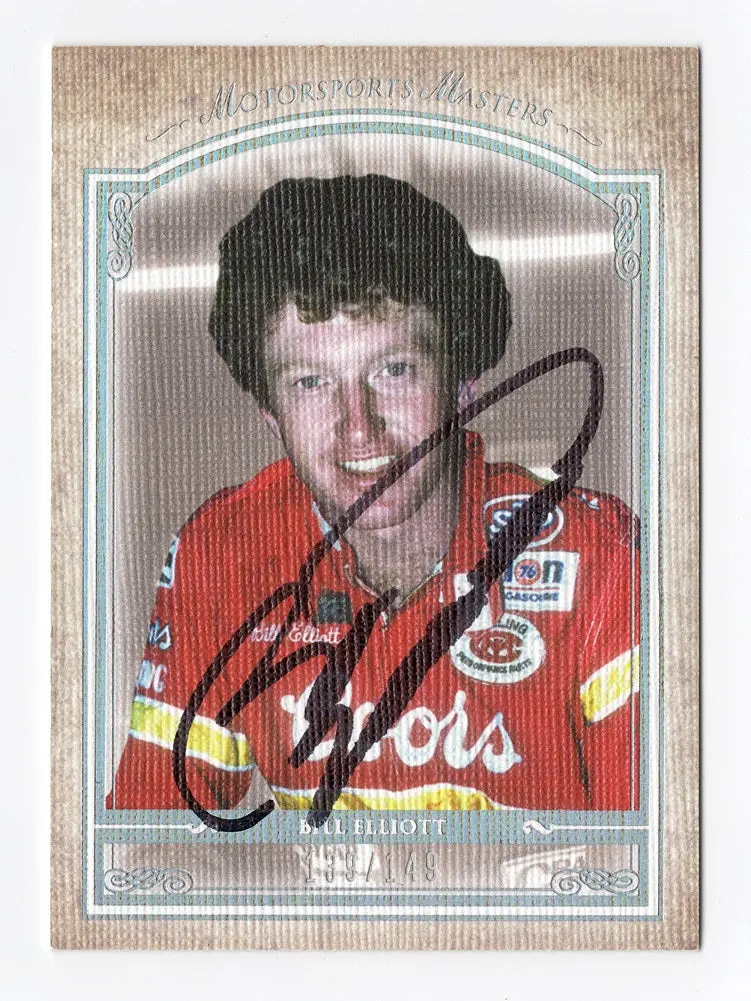 Autographed Bill Elliott 2010 Press Pass Eclipse Racing Motorsports Masters Insert Signed Nascar Collectible Trading Card #139/149 With Coa 1