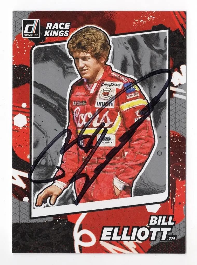 Autographed Bill Elliott 2022 Donruss Racing Race Kings (#9 Coors Team) Rare Gray Parallel Insert Signed Collectible Nascar Trading Card With Coa 1