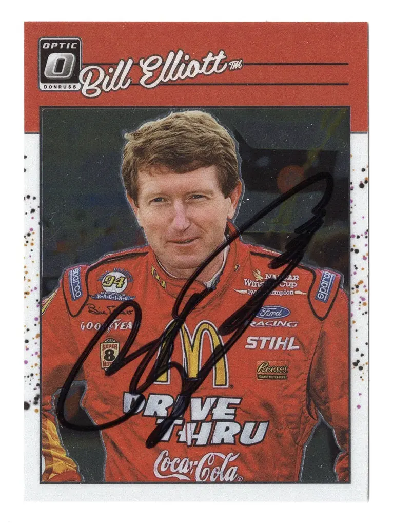Autographed Bill Elliott 2023 Donruss Optic Racing Retro (#94 Mcdonald's) Signed Nascar Collectible Trading Card With Coa 1