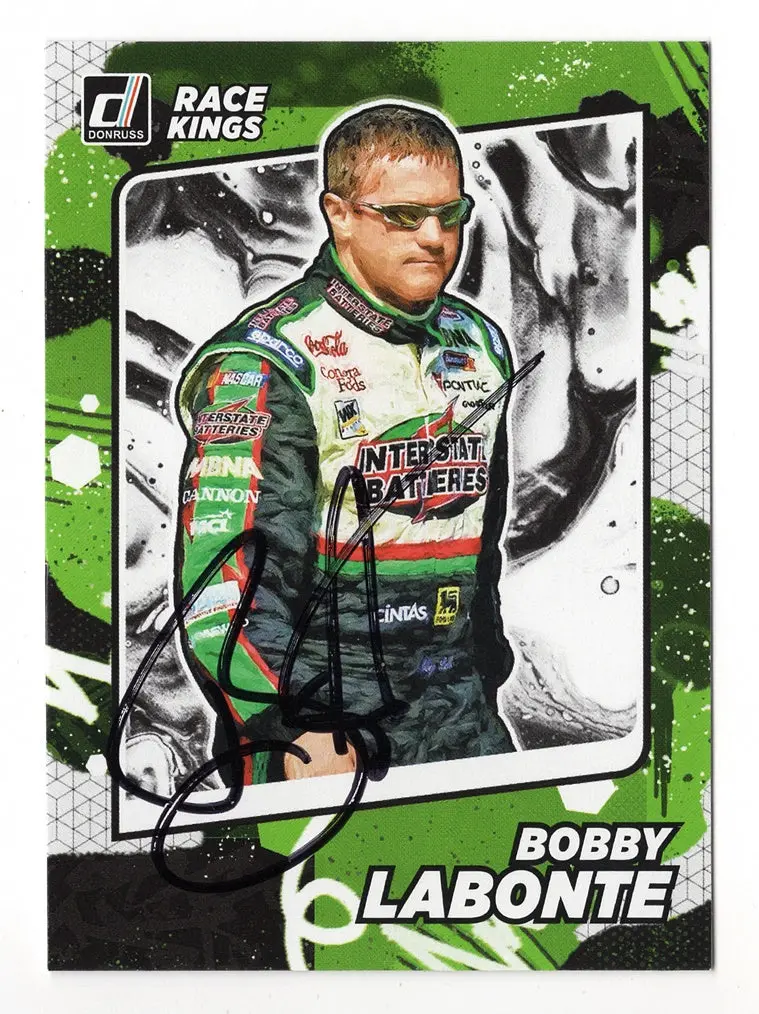 Autographed Bobby Labonte 2022 Donruss Racing Race Kings (#18 Interstate Batteries Team) Signed Collectible Nascar Trading Card With Coa 1