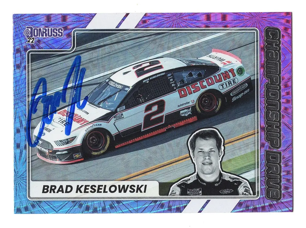 Autographed Brad Keselowski 2022 Donruss Racing Championship Drive Rare Insert Signed Nascar Collectible Trading Card With Coa 1