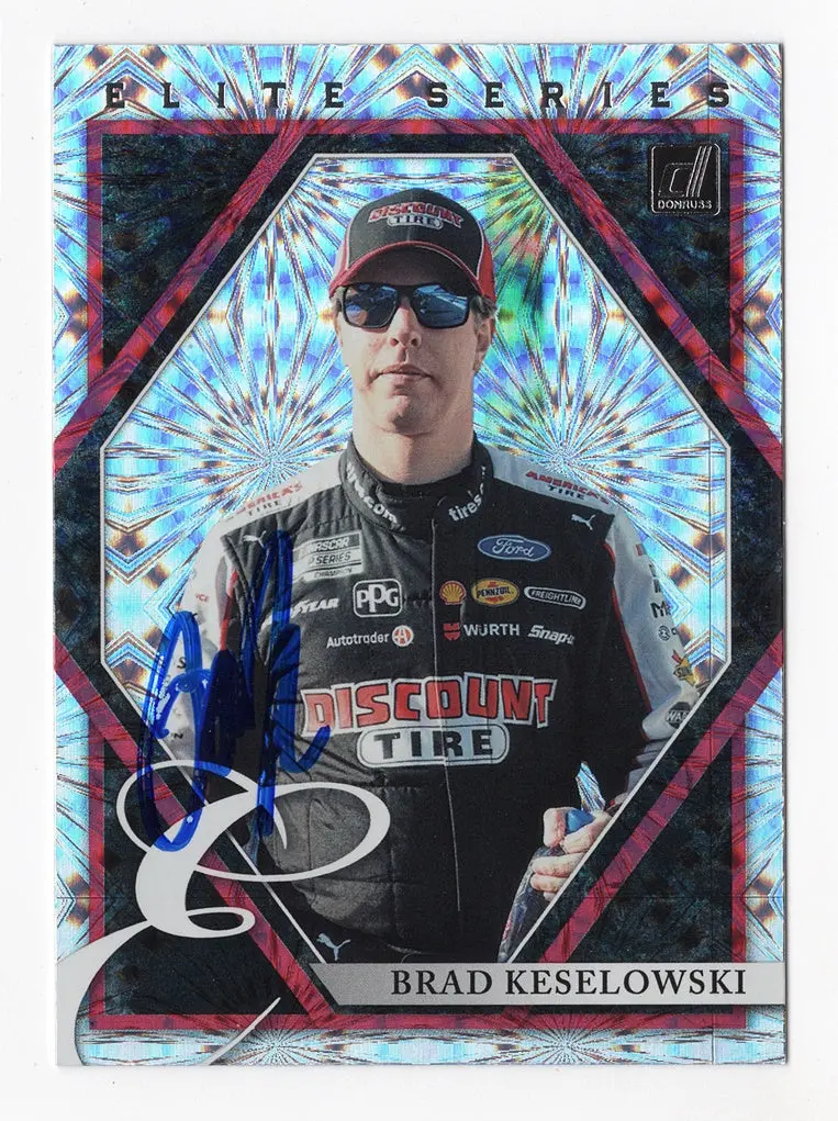 Autographed Brad Keselowski 2022 Donruss Racing Elite Series Rare Insert Signed Nascar Collectible Trading Card With Coa 1