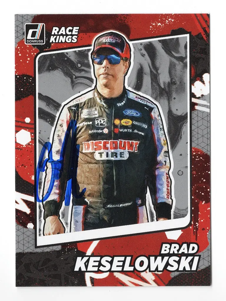Autographed Brad Keselowski 2022 Donruss Racing Race Kings Rare Gray Parallel Insert Signed Nascar Collectible Trading Card With Coa 1