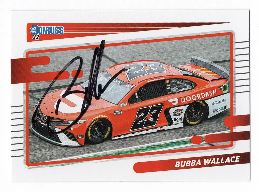 Autographed Bubba Wallace 2022 Donruss Racing (#23 Door Dash Car) 23Xi Racing Signed Nascar Collectible Trading Card With Coa 1