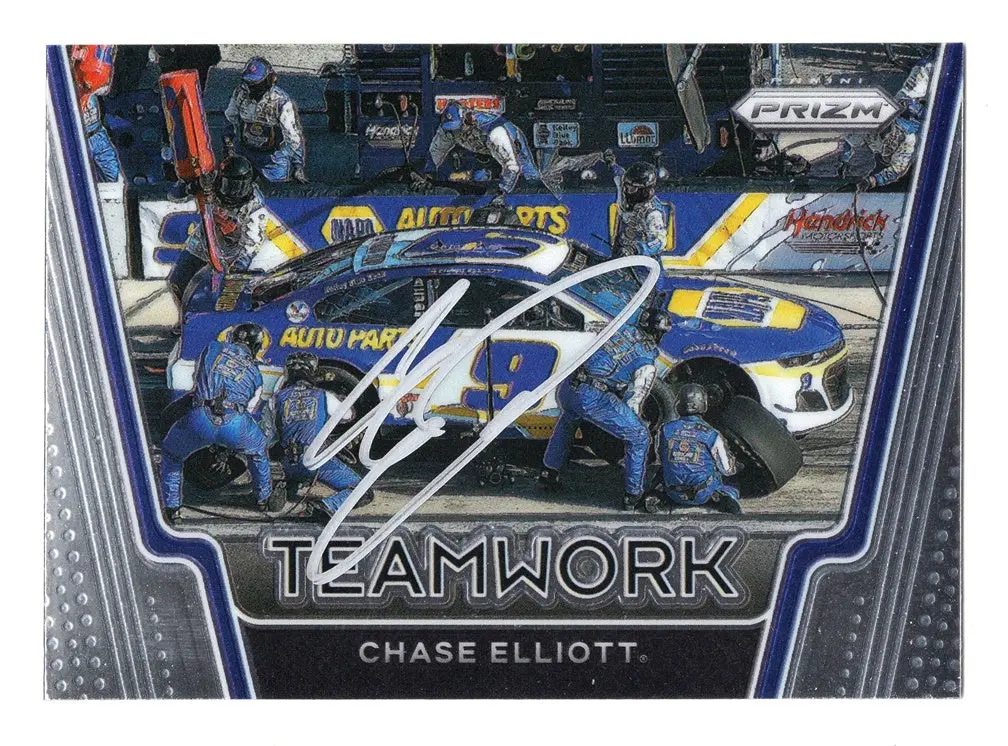 Autographed Chase Elliott 2021 Panini Prizm Racing Teamwork Rare Insert Signed Nascar Collectible Trading Card With Coa 1