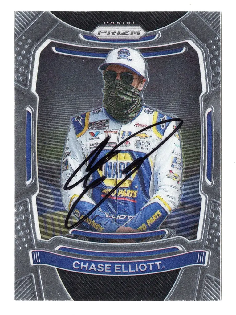 Autographed Chase Elliott 2021 Panini Prizm Racing (#9 Napa Team) Black Signed Nascar Collectible Trading Card With Coa 1