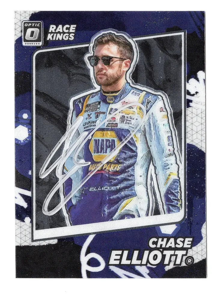 Autographed Chase Elliott 2022 Donruss Optic Racing Race Kings Signed Nascar Collectible Trading Card With Coa 1