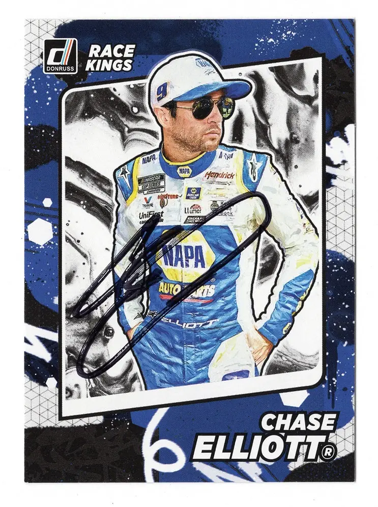 Autographed Chase Elliott 2022 Donruss Racing Race Kings (#9 Napa Team) Black Signed Nascar Collectible Trading Card With Coa 1