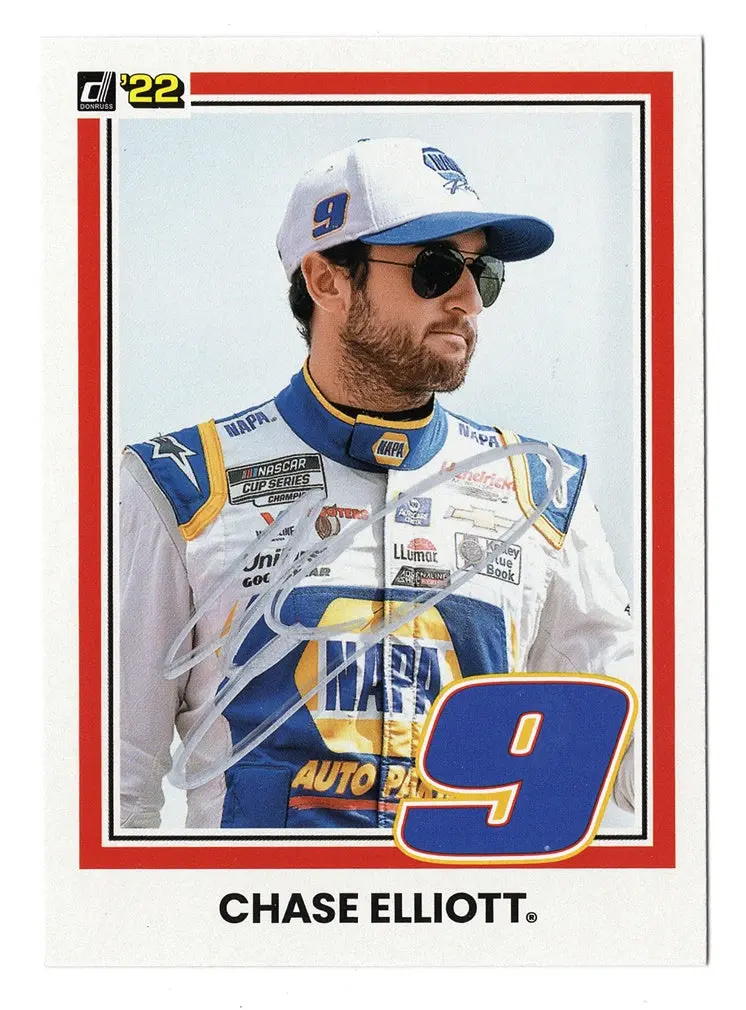 Autographed Chase Elliott 2022 Donruss Racing (#9 Napa Team) Signed Nascar Collectible Trading Card With Coa 1