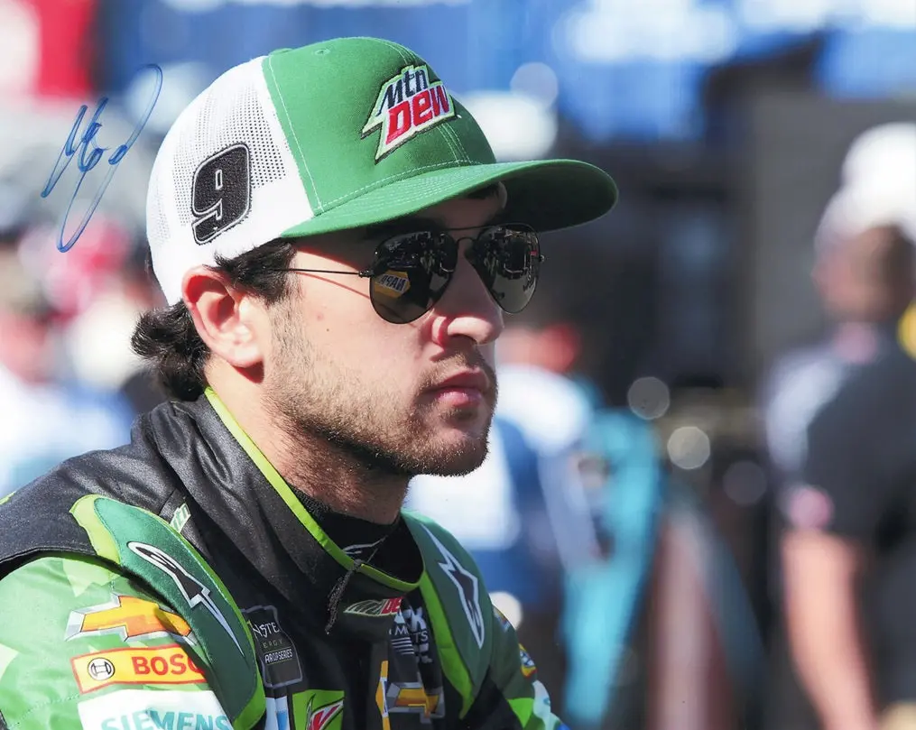 Autographed Chase Elliott #9 Mountain Dew Racing (Monster Cup Series) Hendrick Motorsports Signed 8X10 Inch Picture Nascar Photo With Coa 1