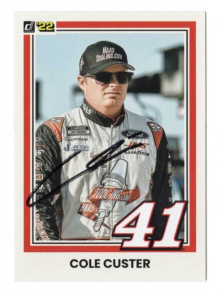 Autographed Cole Custer 2022 Donruss Racing Cold Custard (#41 Stewart-Haas Team) Nascar Cup Series Signed Nascar Collectible Trading Card With Coa 1