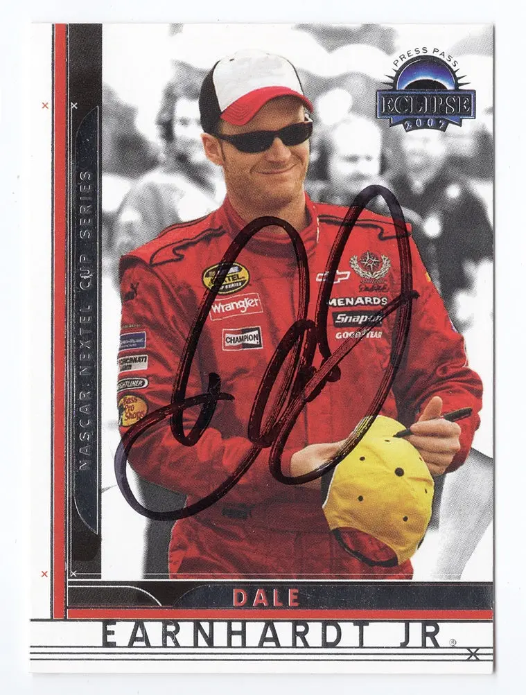 Autographed Dale Earnhardt Jr. 2007 Press Pass Eclipse Racing Checklist (#8 Budweiser Team) Signed Nascar Collectible Trading Card With Coa 1