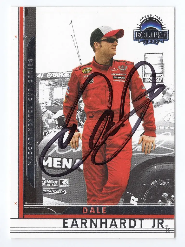 Autographed Dale Earnhardt Jr. 2007 Press Pass Eclipse Racing (#8 Budweiser Team) Nextel Cup Series Signed Nascar Collectible Trading Card With Coa 1