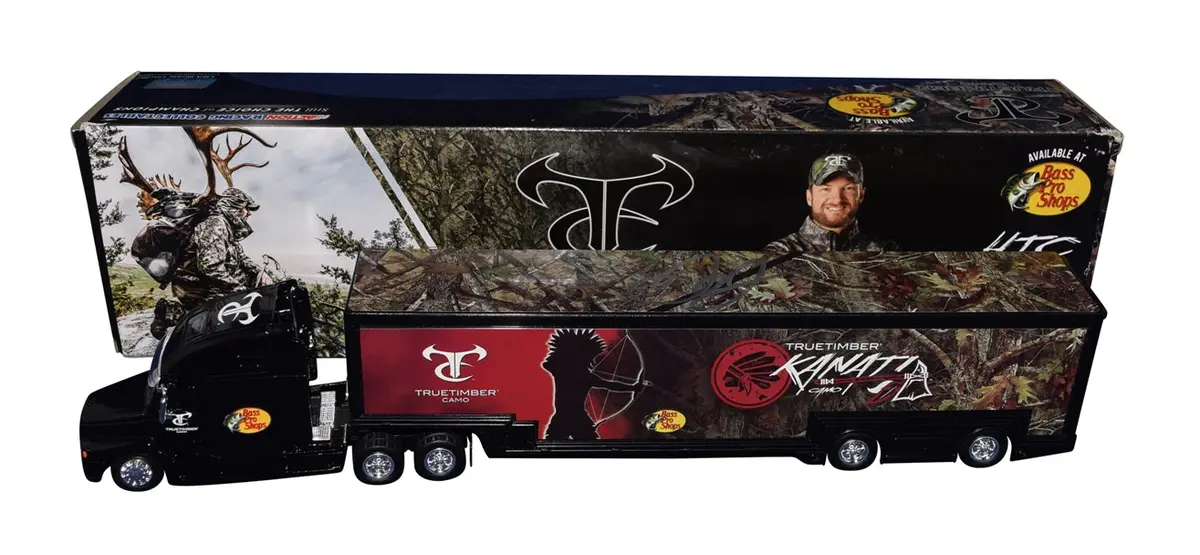 Autographed Dale Earnhardt Jr. 2016 True Timber Camo (Bass Pro Shops) Signed Rare Promo Action Nascar 1/64 Scale Hauler Transporter With Coa 1