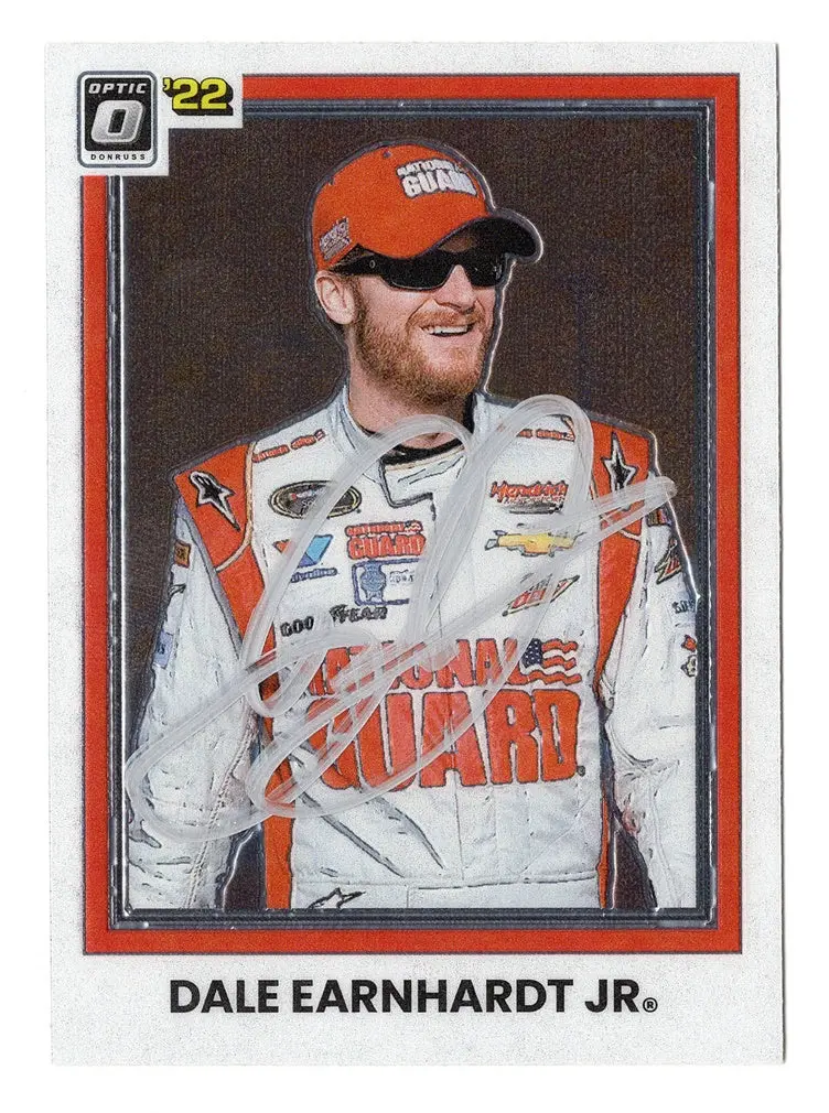 Autographed Dale Earnhardt Jr. 2022 Donruss Optic Racing Junior (#88 National Guard) Signed Nascar Collectible Trading Card With Coa 1