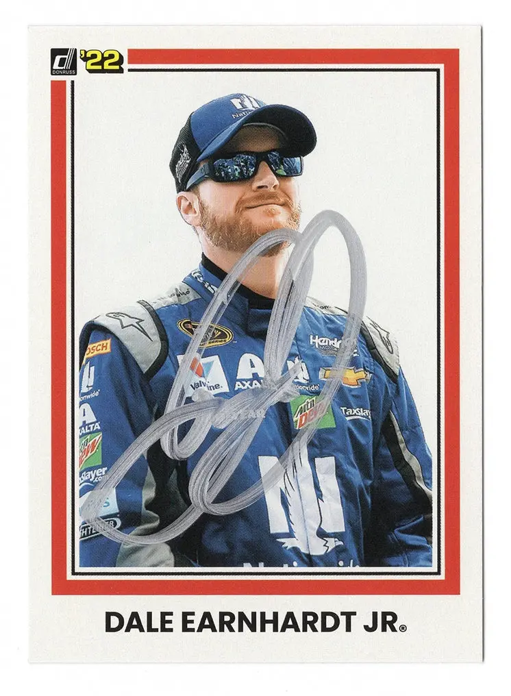 Autographed Dale Earnhardt Jr. 2022 Donruss Racing Little E (#88 Nationwide Team) Signed Nascar Collectible Trading Card With Coa 1