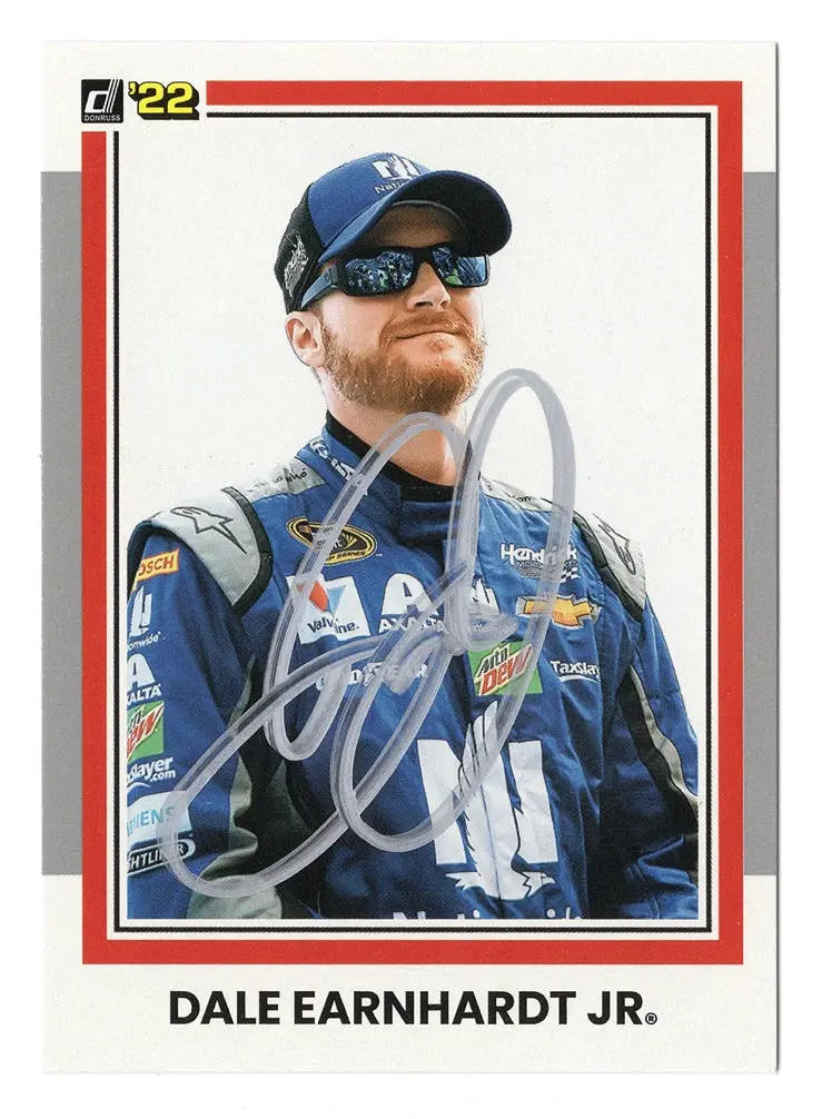 Autographed Dale Earnhardt Jr. 2022 Donruss Racing Little E (#88 Nationwide) Rare Gray Parallel Insert Signed Nascar Collectible Trading Card With Coa 1