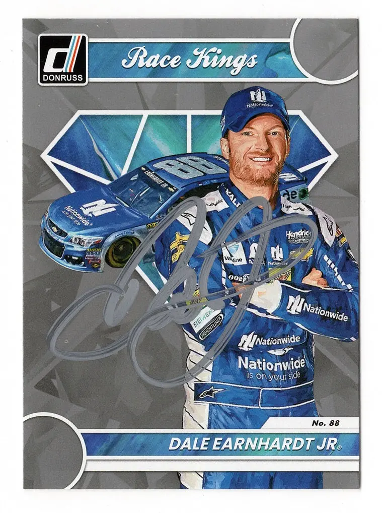 Autographed Dale Earnhardt Jr. 2023 Donruss Racing Race Kings Gray Parallel Insert Signed Nascar Collectible Trading Card With Coa 1