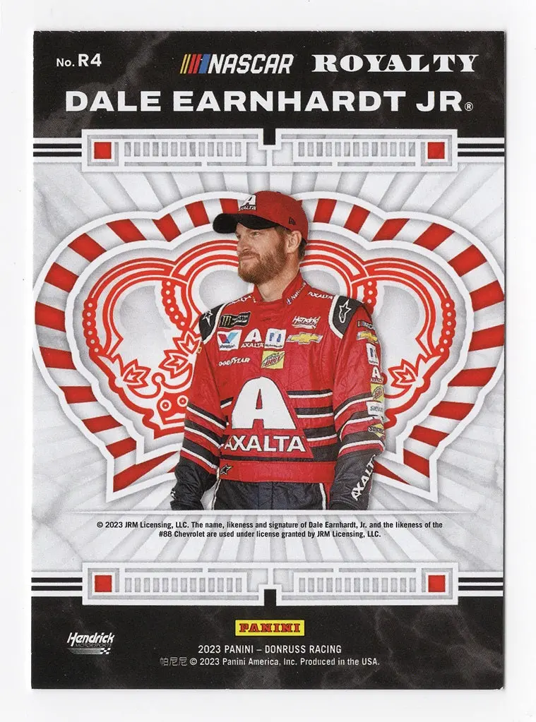 Autographed Dale Earnhardt Jr. 2023 Donruss Racing Royalty (#88 Axalta Final Race) Insert Signed Nascar Collectible Trading Card With Coa 2