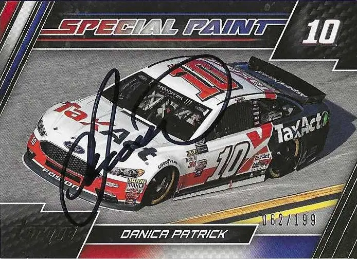 Autographed Danica Patrick 2017 Panini Torque Racing Special Paint Rare Parallel Insert Signed Collectible Nascar Trading Card #062/199 With Coa 1