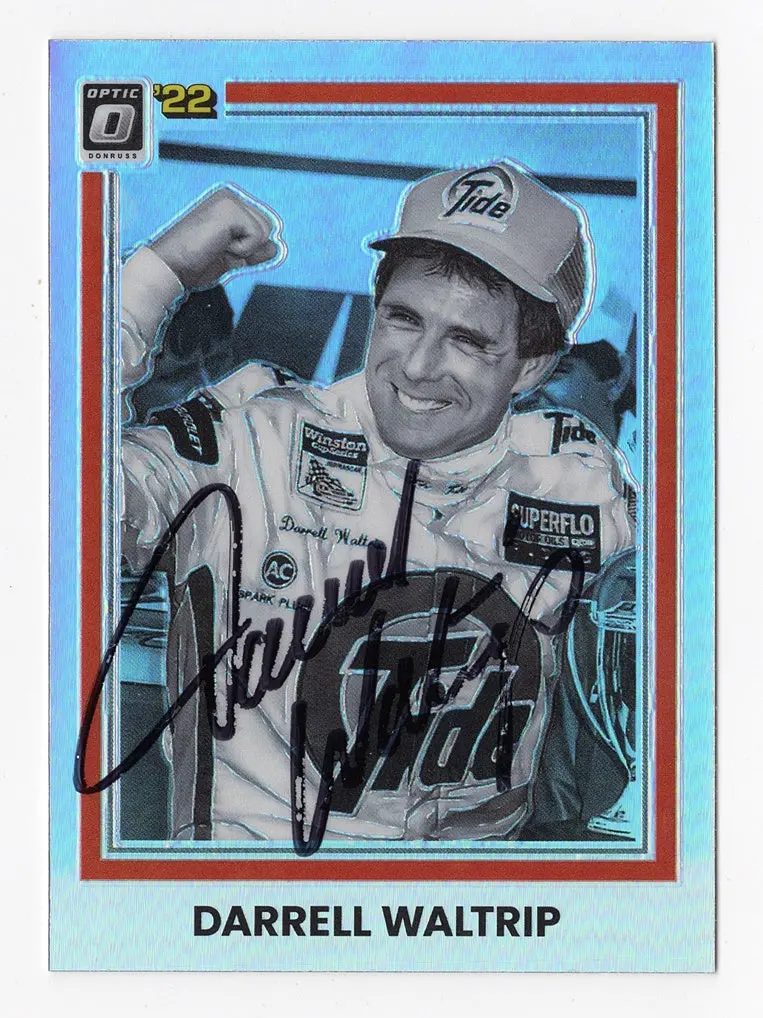 Autographed Darrell Waltrip 2022 Donruss Optic Racing Rare Silver Prizm (#17 Tide Car) Insert Signed Collectible Nascar Trading Card With Coa 1