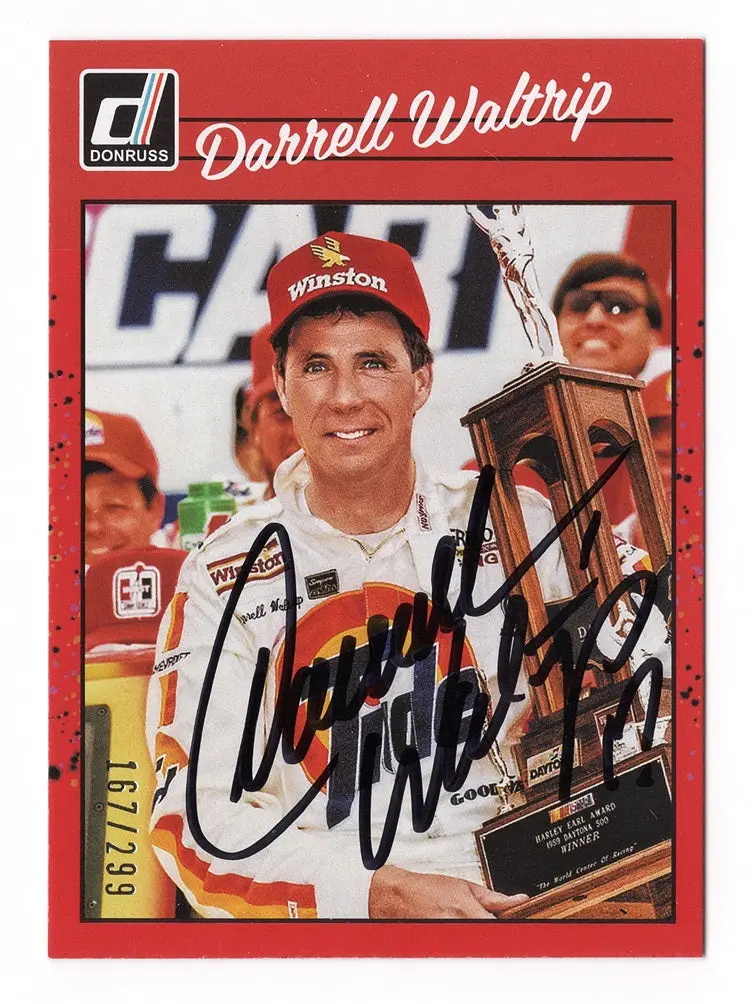 Autographed Darrell Waltrip 2023 Donruss Racing Daytona Win (Red Parallel) Insert Signed Nascar Collectible Trading Card #167/299 With Coa 1