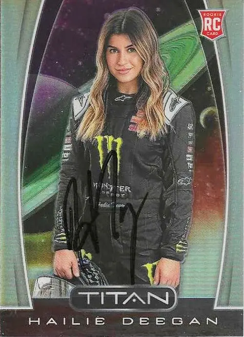Autographed Hailie Deegan 2020 Panini Chronicles Titan Racing Rare Silver Prizm (Official Rookie Card) Insert Signed Collectible Nascar Trading Card With Coa 1