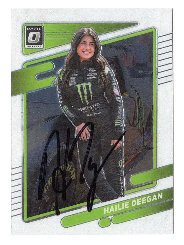 Autographed Hailie Deegan 2022 Donruss Optic Racing (#1 Monster Team) Truck Series Signed Nascar Collectible Trading Card With Coa 1