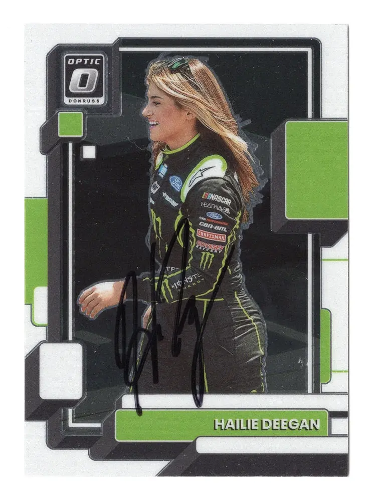 Autographed Hailie Deegan 2023 Donruss Optic Racing (#1 Monster Team) Truck Series Signed Nascar Collectible Trading Card With Coa 1