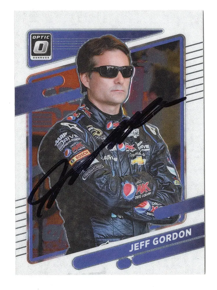 Autographed Jeff Gordon 2022 Donruss Optic Racing (#24 Pepsi Max) Hendrick Motorsports Signed Nascar Collectible Trading Card With Coa 1