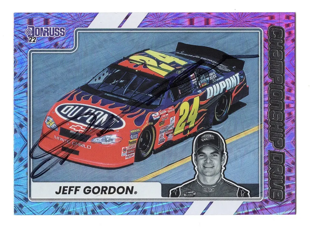 Autographed Jeff Gordon 2022 Donruss Racing Championship Drive (#24 Dupont Team) Rare Insert Signed Nascar Collectible Trading Card With Coa 1