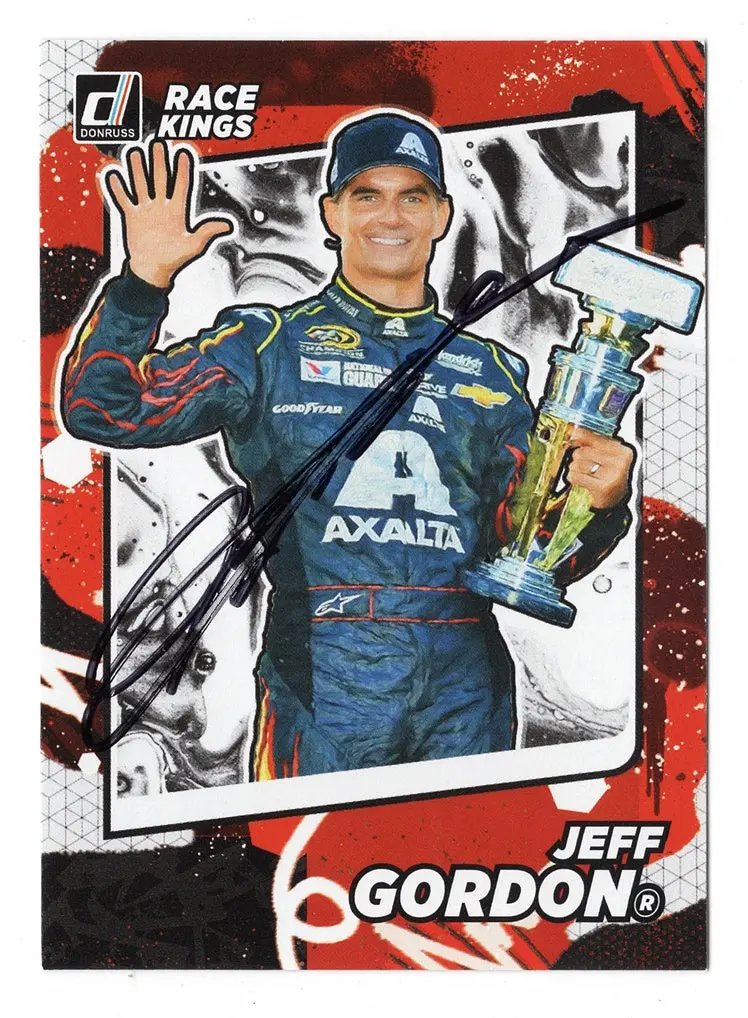 Autographed Jeff Gordon 2022 Donruss Racing Race Kings (Indy Brickyard 400 Winner) Signed Nascar Collectible Trading Card With Coa 1