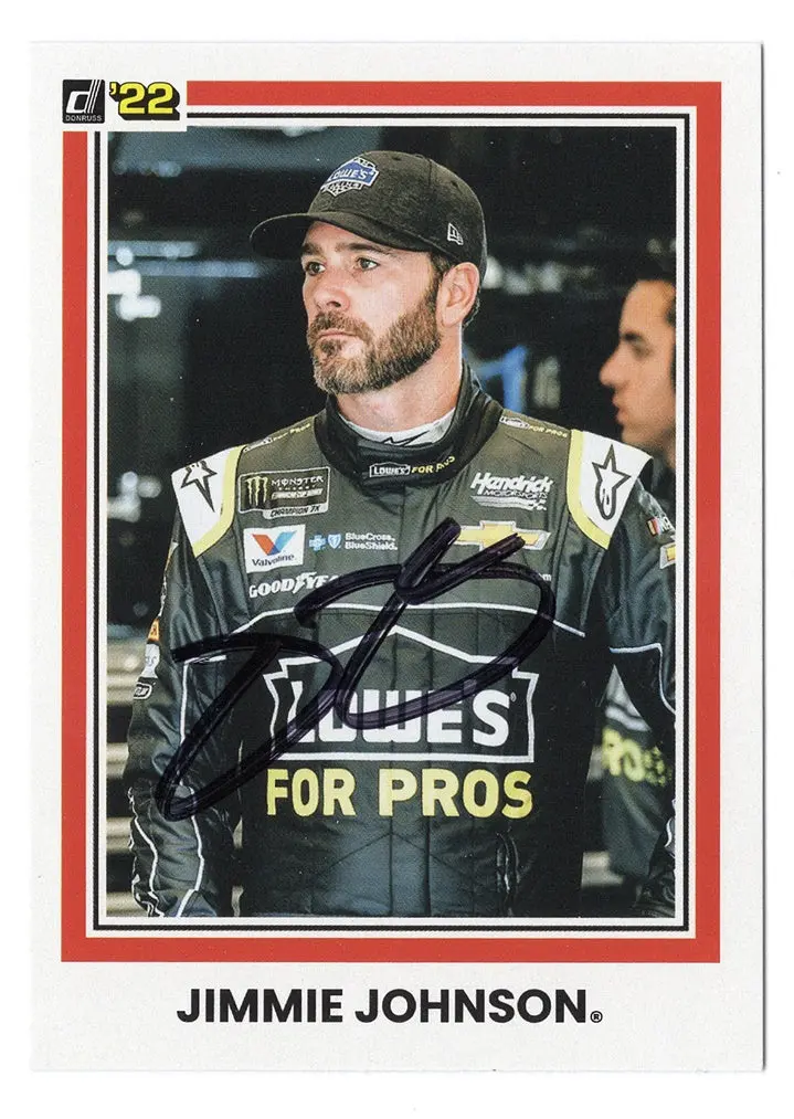 Autographed Jimmie Johnson 2022 Donruss Racing Champ (#48 Lowes For Pros) Signed Nascar Collectible Trading Card With Coa 1