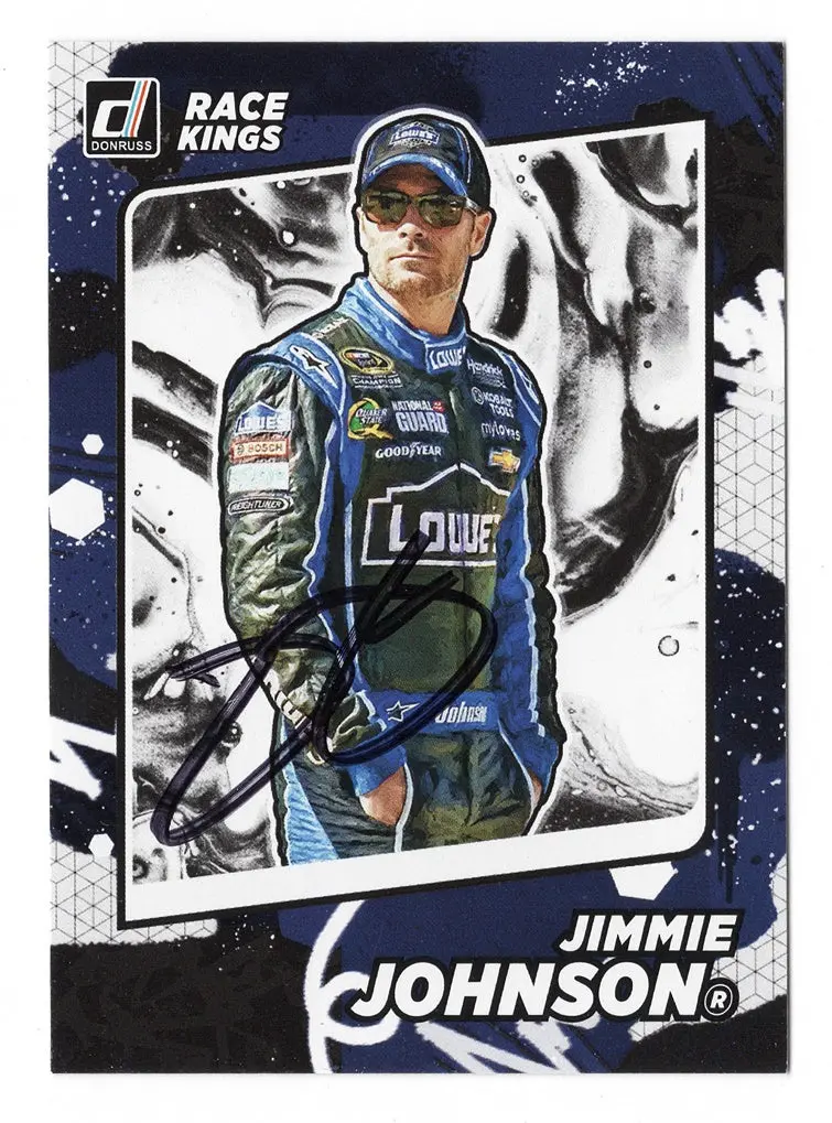 Autographed Jimmie Johnson 2022 Donruss Racing Race Kings (#48 Lowes Team) Signed Nascar Collectible Trading Card With Coa 1