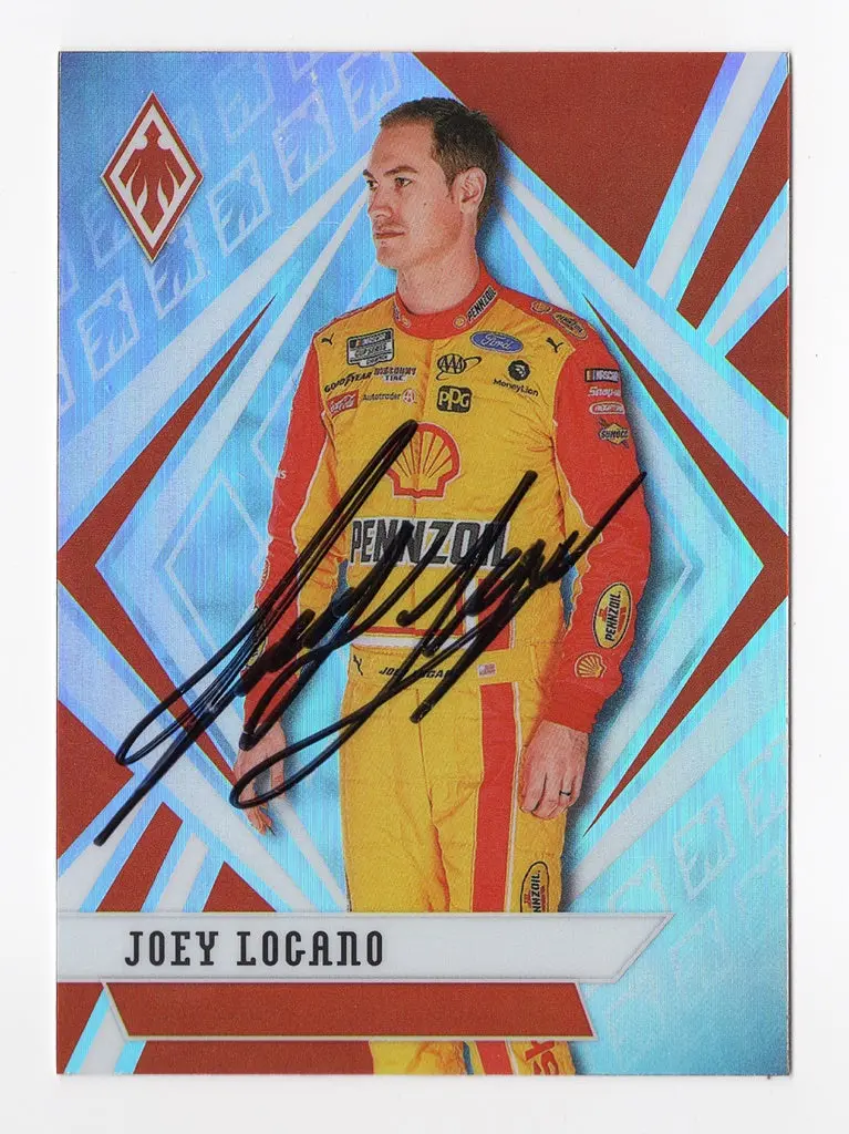 Autographed Joey Logano 2021 Panini Chronicles Phoenix Racing (#22 Pennzoil Team) Rare Insert Signed Nascar Collectible Trading Card With Coa 1