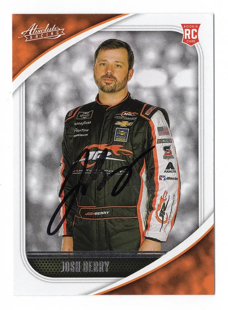 Autographed Josh Berry 2021 Panini Chronicles Absolute Racing Official Rookie Card Xfinity Series Signed Nascar Collectible Trading Card With Coa 1
