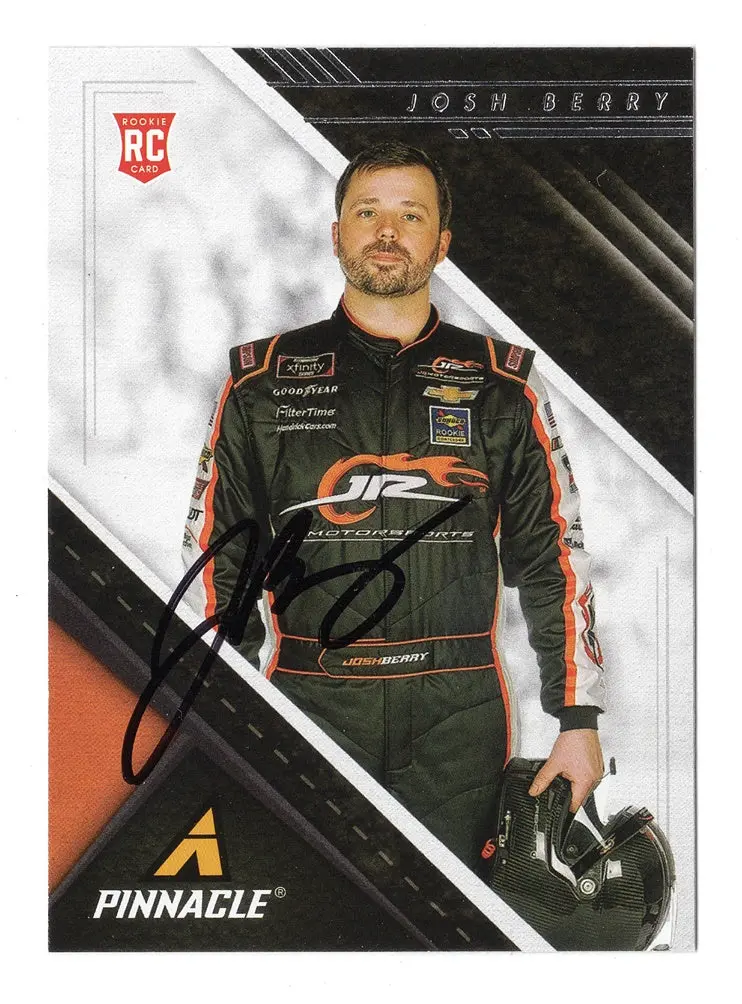 Autographed Josh Berry 2021 Panini Chronicles Pinnacle Racing Official Rookie Card Xfinity Series Signed Nascar Collectible Trading Card With Coa 1