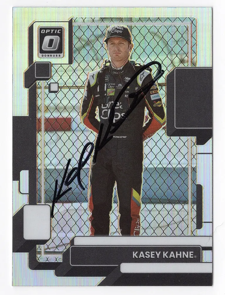 Autographed Kasey Kahne 2023 Donruss Optic Racing Silver Prizm Insert Signed Nascar Collectible Trading Card With Coa 1
