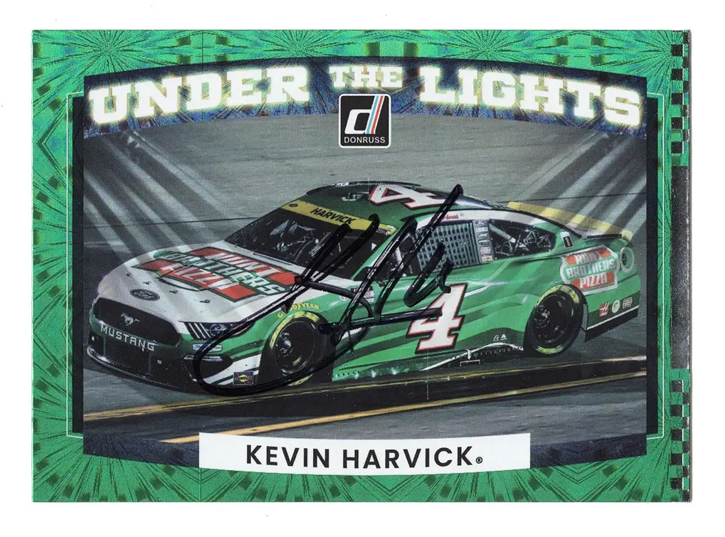 Autographed Kevin Harvick 2022 Donruss Racing Under The Lights (#4 Hunt Brother Pizza) Rare Insert Signed Nascar Collectible Trading Card With Coa 1