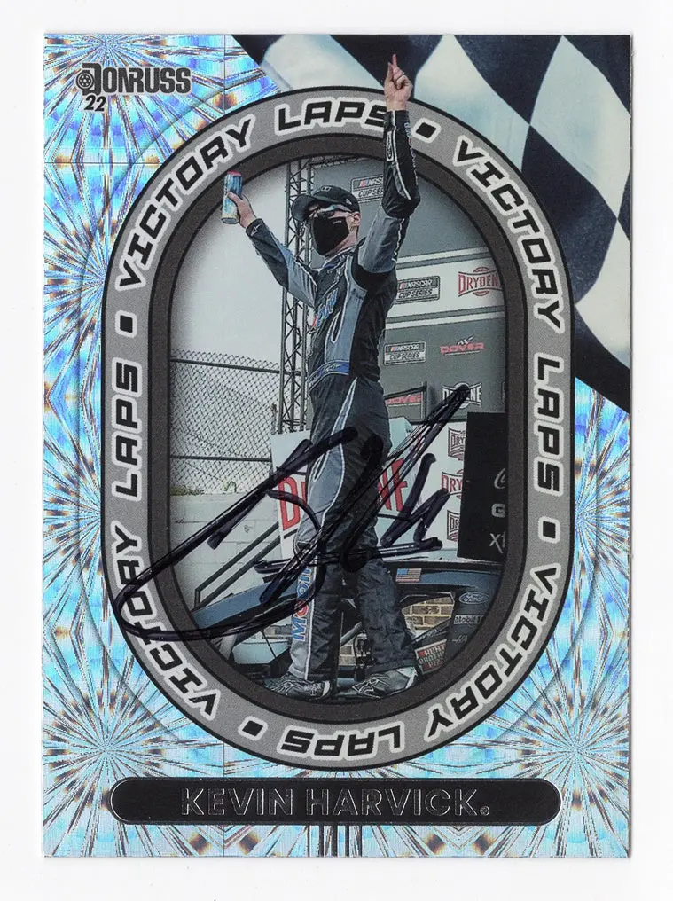 Autographed Kevin Harvick 2022 Donruss Racing Victory Laps (Dover Race Win) Rare Insert Signed Nascar Collectible Trading Card With Coa 1
